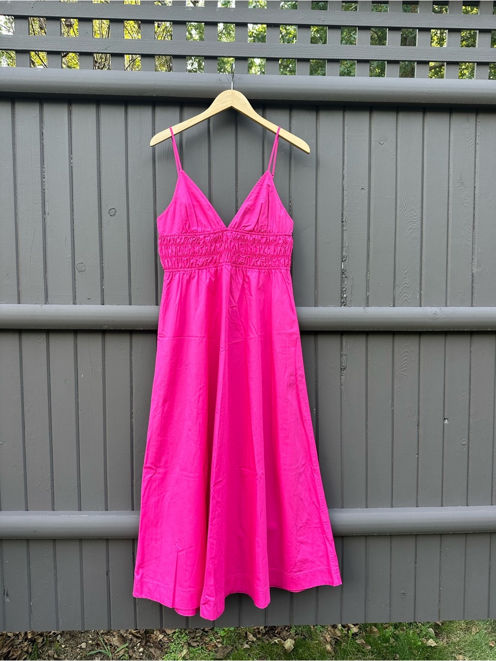 Pink Spaghetti-Strap Cotton Sundress